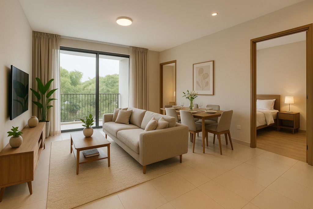 Spacious 4-bedroom apartment layout ideal for large families or multi-generational households