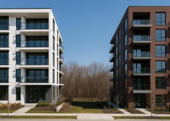 Modern condominium buildings representing The Continuum and River Modern for investment comparison