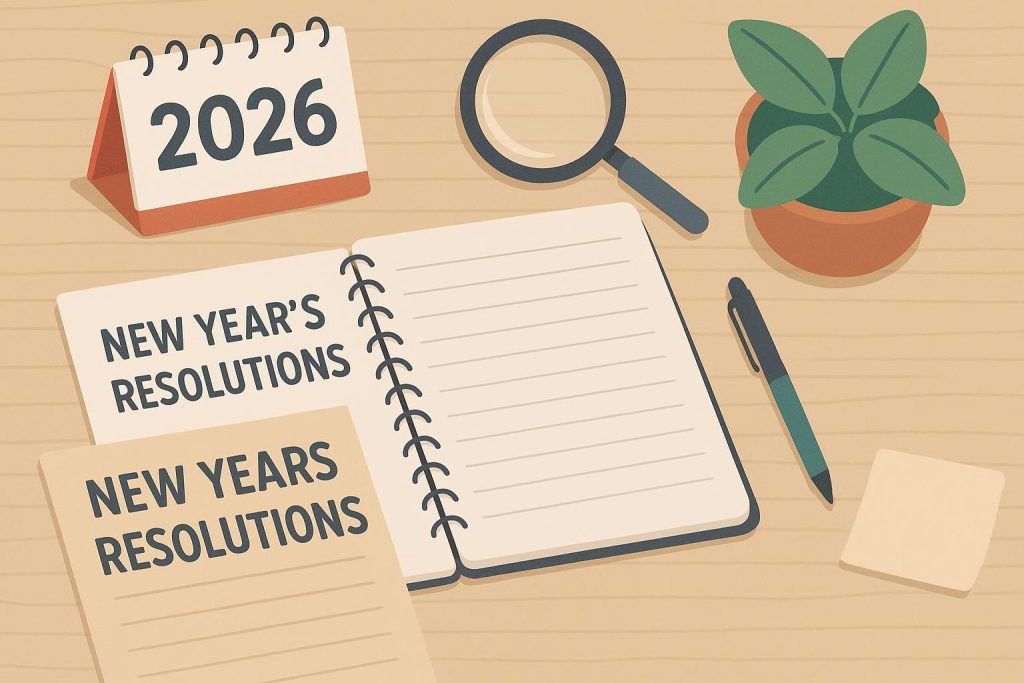 Checklist and pen highlighting personal goal-setting for New Year's resolutions and self-improvement