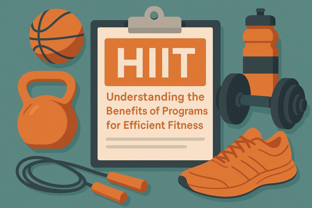 High-intensity interval training equipment arranged for an efficient indoor fitness workout session