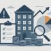 Real estate advisor analyzing property market data for risk management and investment strategy