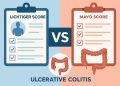 Lichtiger Score and Mayo Score comparison chart for assessing ulcerative colitis severity