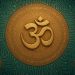 Ancient spiritual symbols merging with digital technology elements in a modern conceptual design
