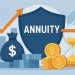 Fixed deferred annuity payout phase concept with financial charts and planning documents