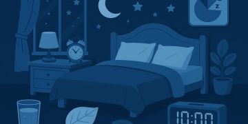 Peaceful bedroom with cozy bedding, soft lighting, and relaxing decor for better sleep quality