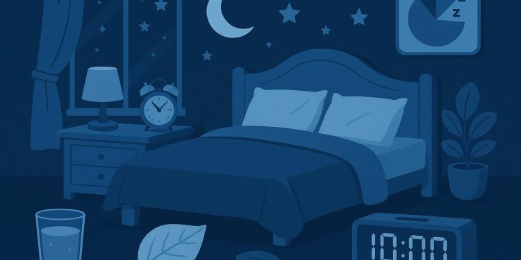 Peaceful bedroom with cozy bedding, soft lighting, and relaxing decor for better sleep quality