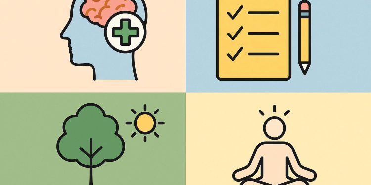 Meditation, journaling, exercise, and nature walk promoting better mental health activities